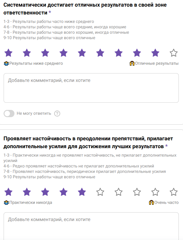 Вопросы для оценки сотрудника методом 360 градусов
