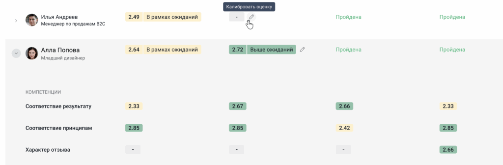 В Jinn можно откалибровать оценку по клику